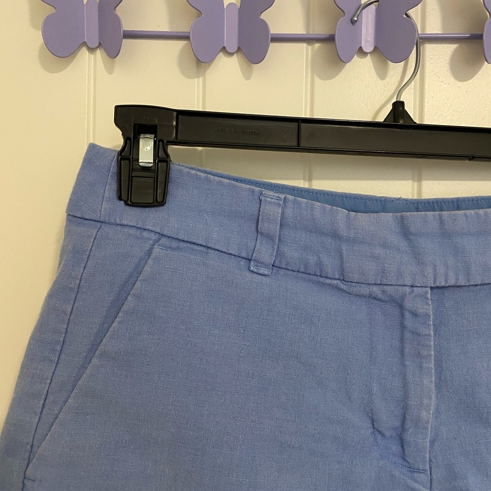 J Crew women’s pale blue scalloped linen blend short shorts lightweight casual 6 - Picture 2 of 8